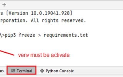 PyCharm Create requirements.txt File to manage Python Dependencies