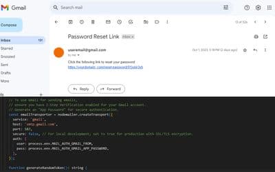 Send Password Reset Email With Node.js and Gmail (TypeScript)