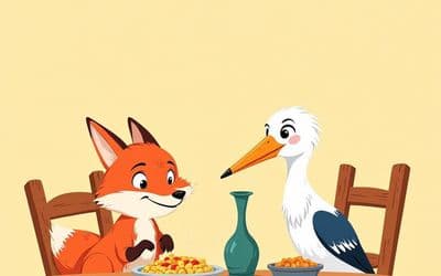 השועל והחסידה: סיפור על אירוח, חברות והוגנות - קטע קריאה 36 - כיתה ב’