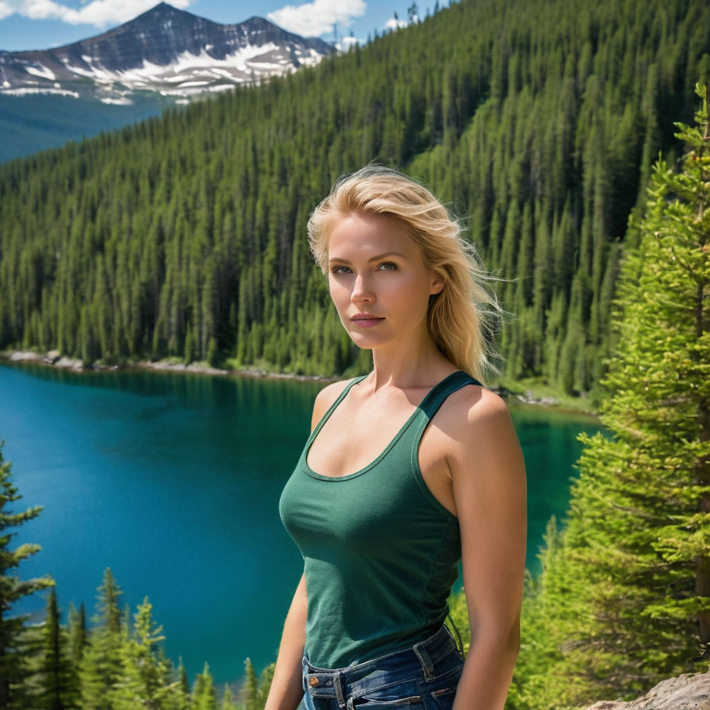 Painting of a lake edge