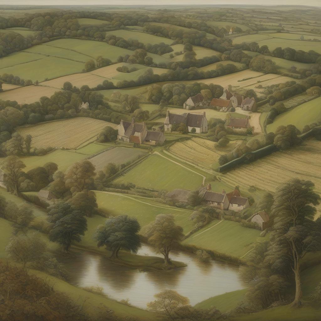 Painting of traditional farming landscapes