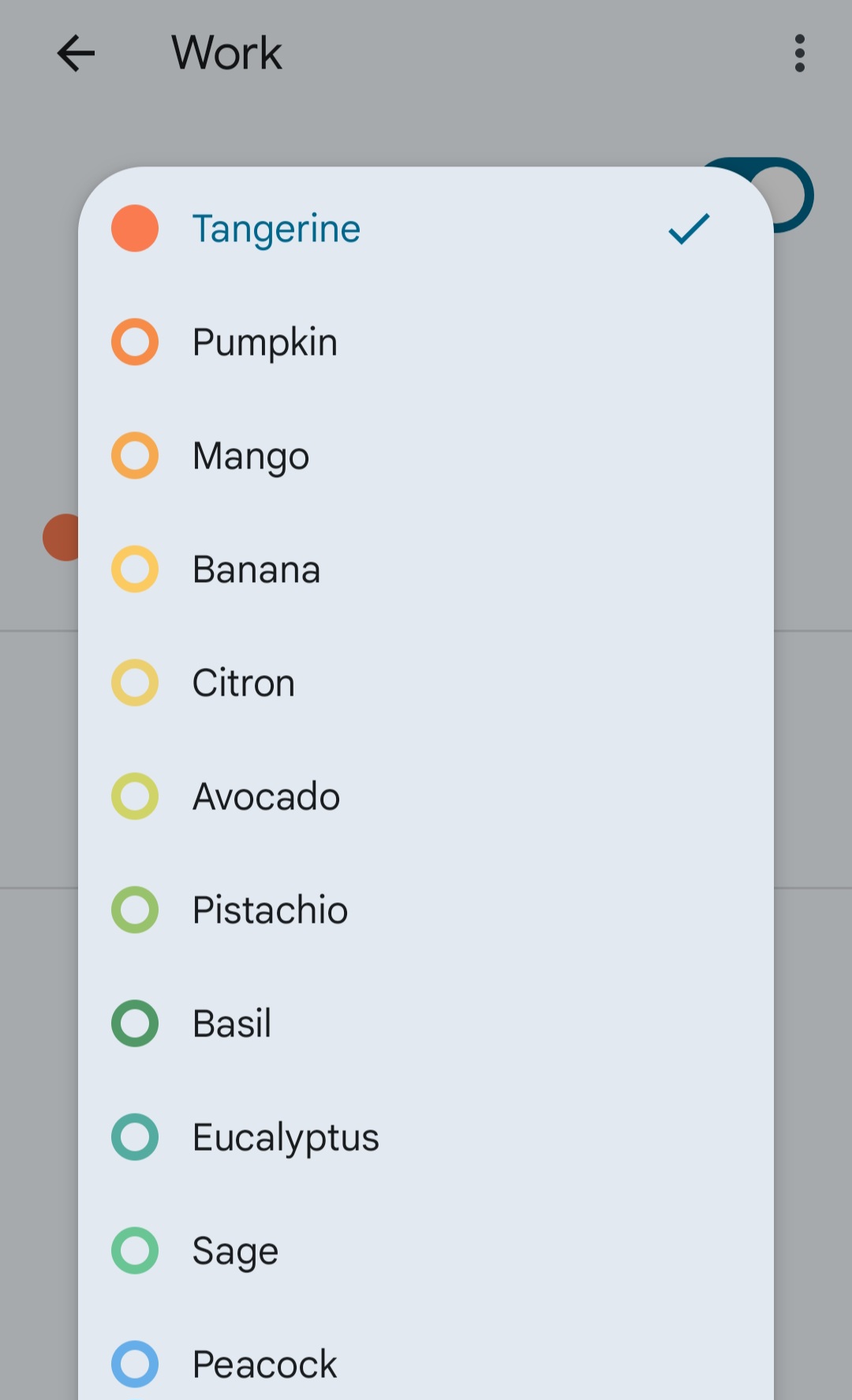 Google Calendar colors