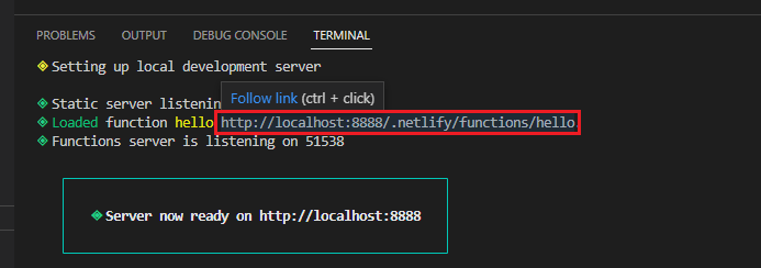 Serverless function url